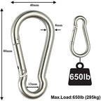 Heavy-Duty Zinc-Plated Steel Snap Hook / Carabiner Clip