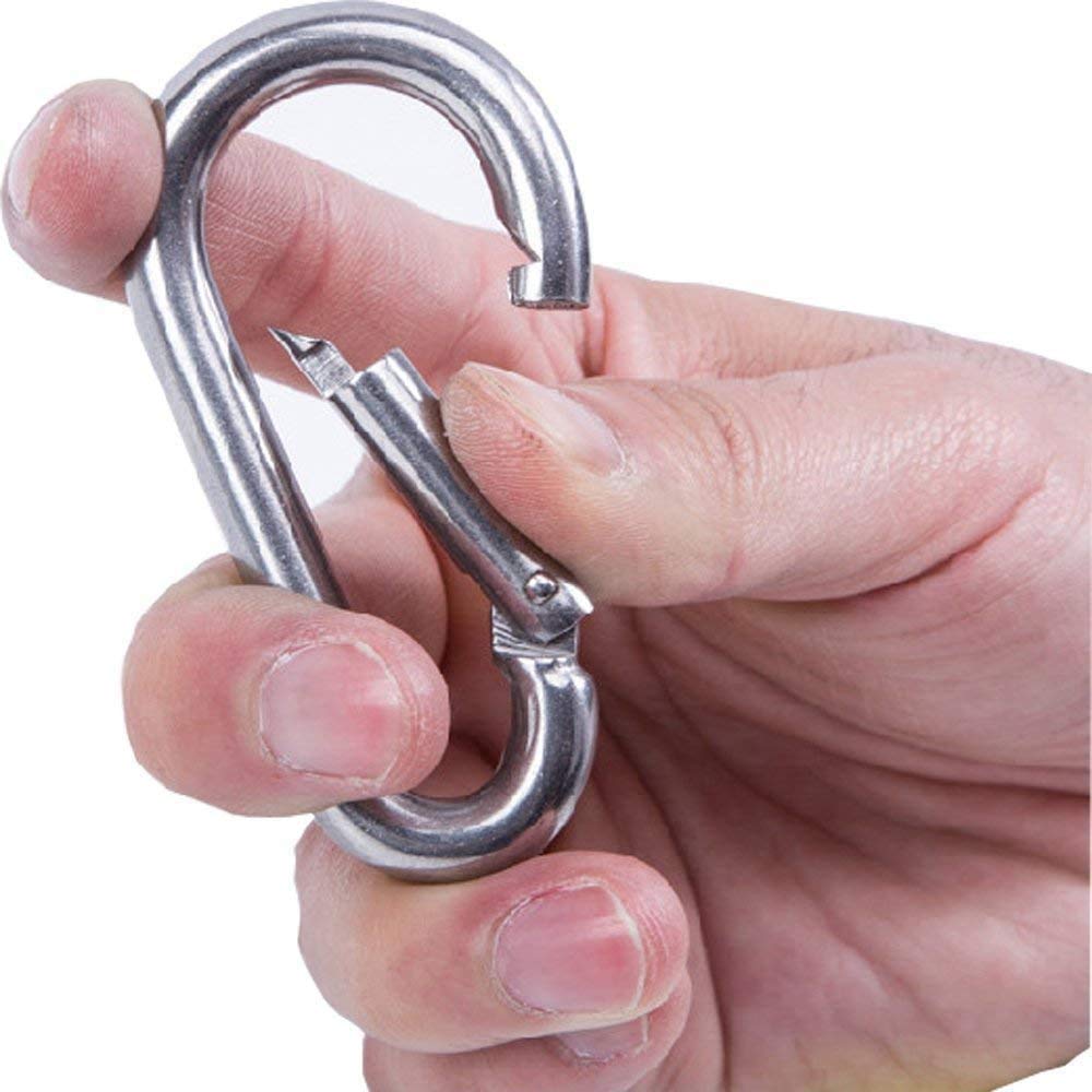 Heavy-Duty Zinc-Plated Steel Snap Hook / Carabiner Clip
