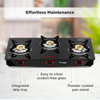 Butterfly Glass Top 3 Burner Gas Stove