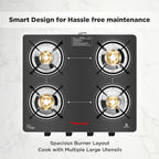 Butterfly Glass Top 4 Burner Gas Stove