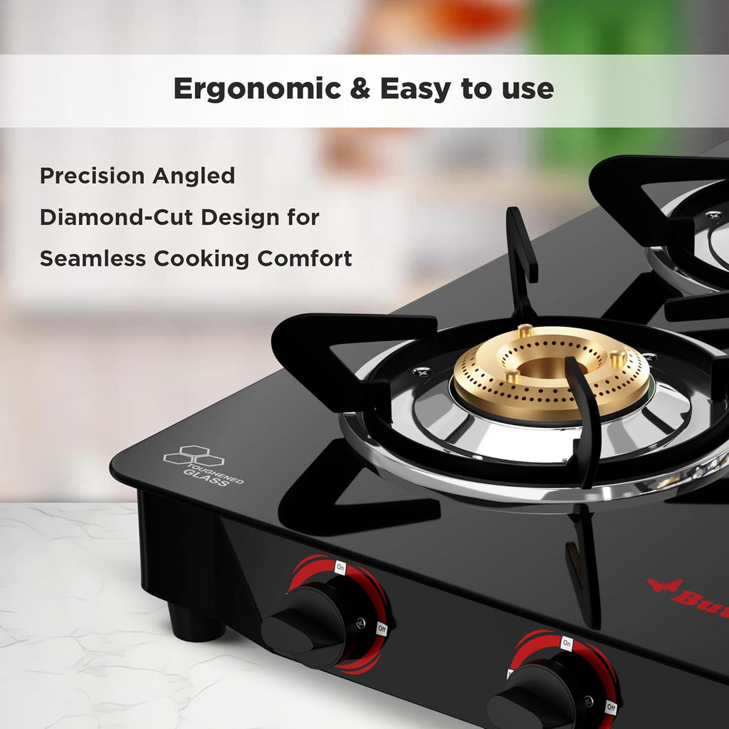 Butterfly Glass Top 3 Burner Gas Stove