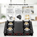 Butterfly Glass Top 4 Burner Gas Stove