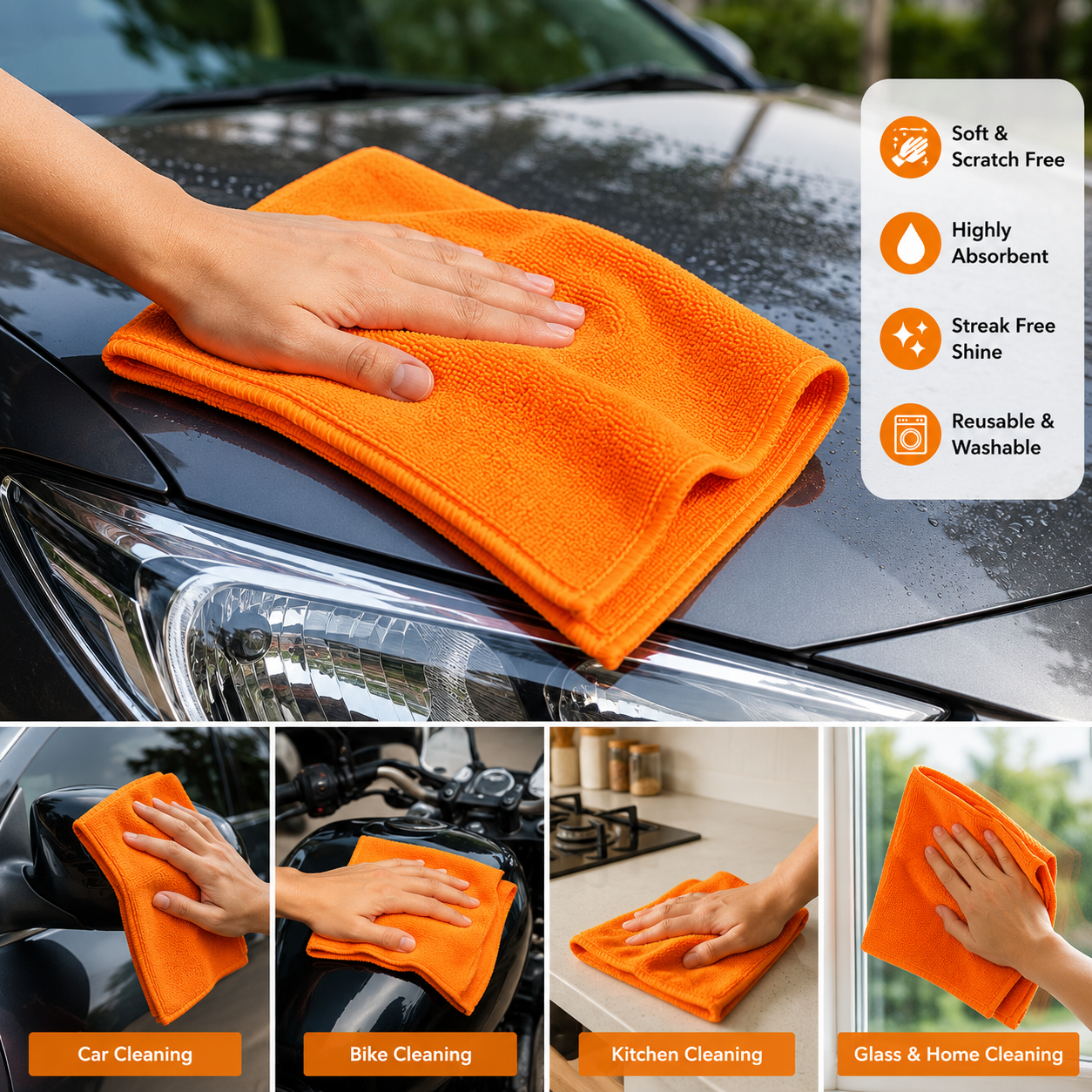 Premium Microfiber Washing Cloth Pack of 3