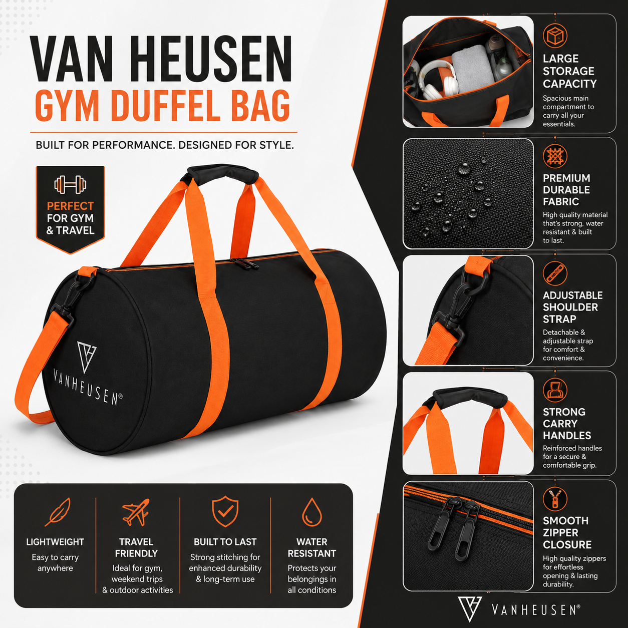 Van Heusen Travel Duffle Bag | Durable & Lightweight