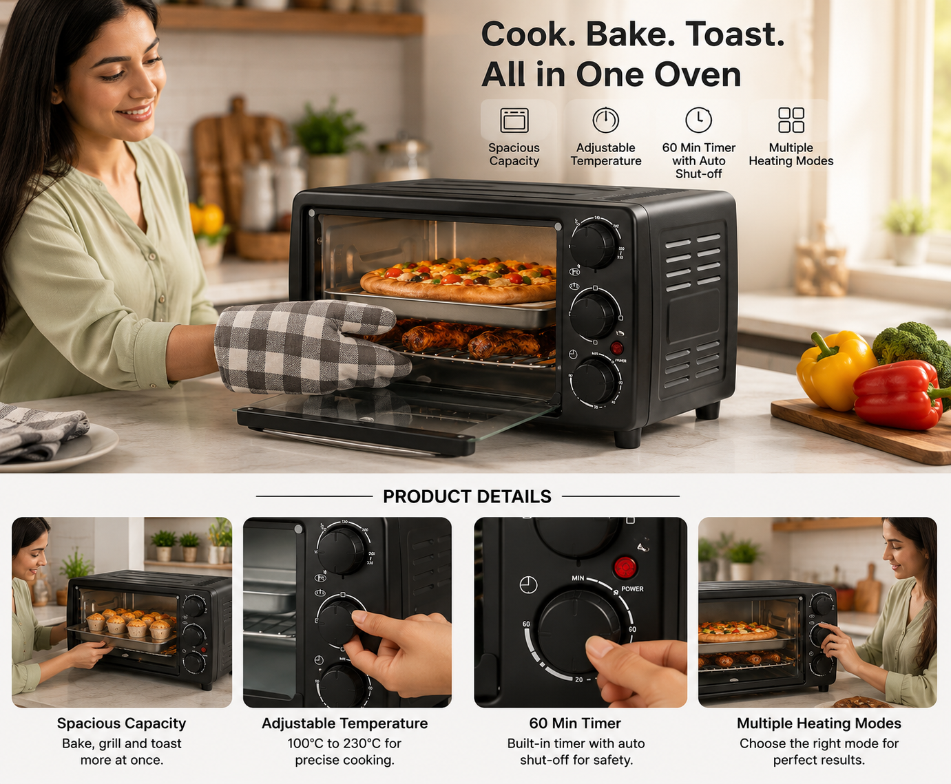 Electric Oven AS-111 | 14L Capacity | 800W