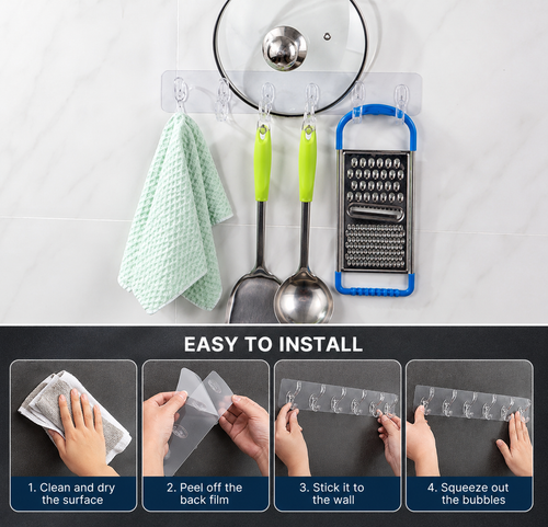 6-Piece Multi-Purpose Wall Hooks Set for Home