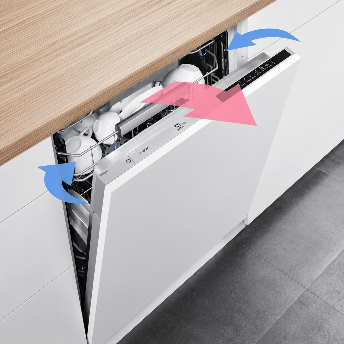 semi-integrated dishwasher with 14 place