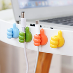 Thumb up wall Hooks Adhesive Silicone Cable Clips Wire Organiser 1 (Pack of 10)