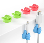 Thumb up wall Hooks Adhesive Silicone Cable Clips Wire Organiser 1 (Pack of 10)