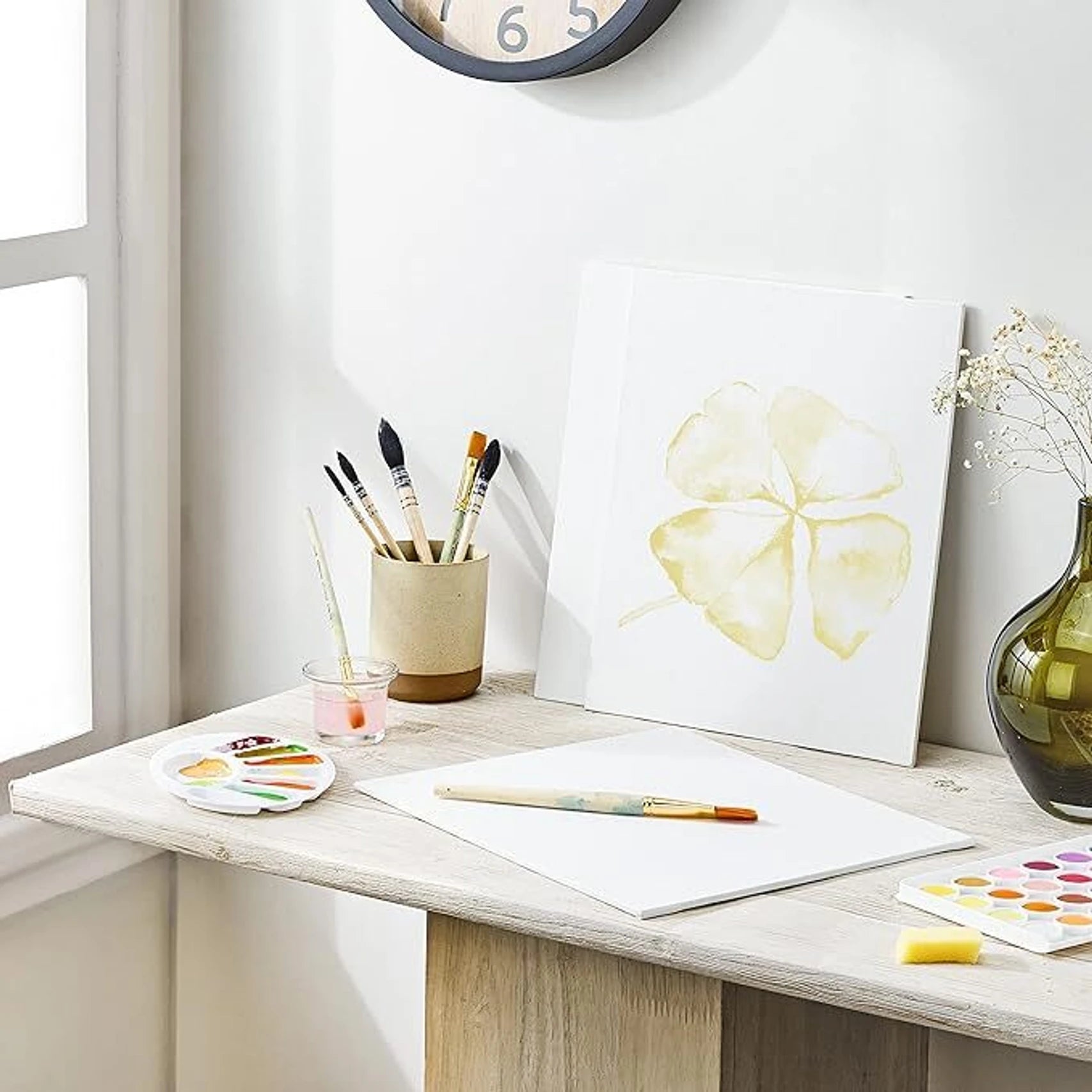 White Linen Fine Grain Canvas Pad (Set of 9)